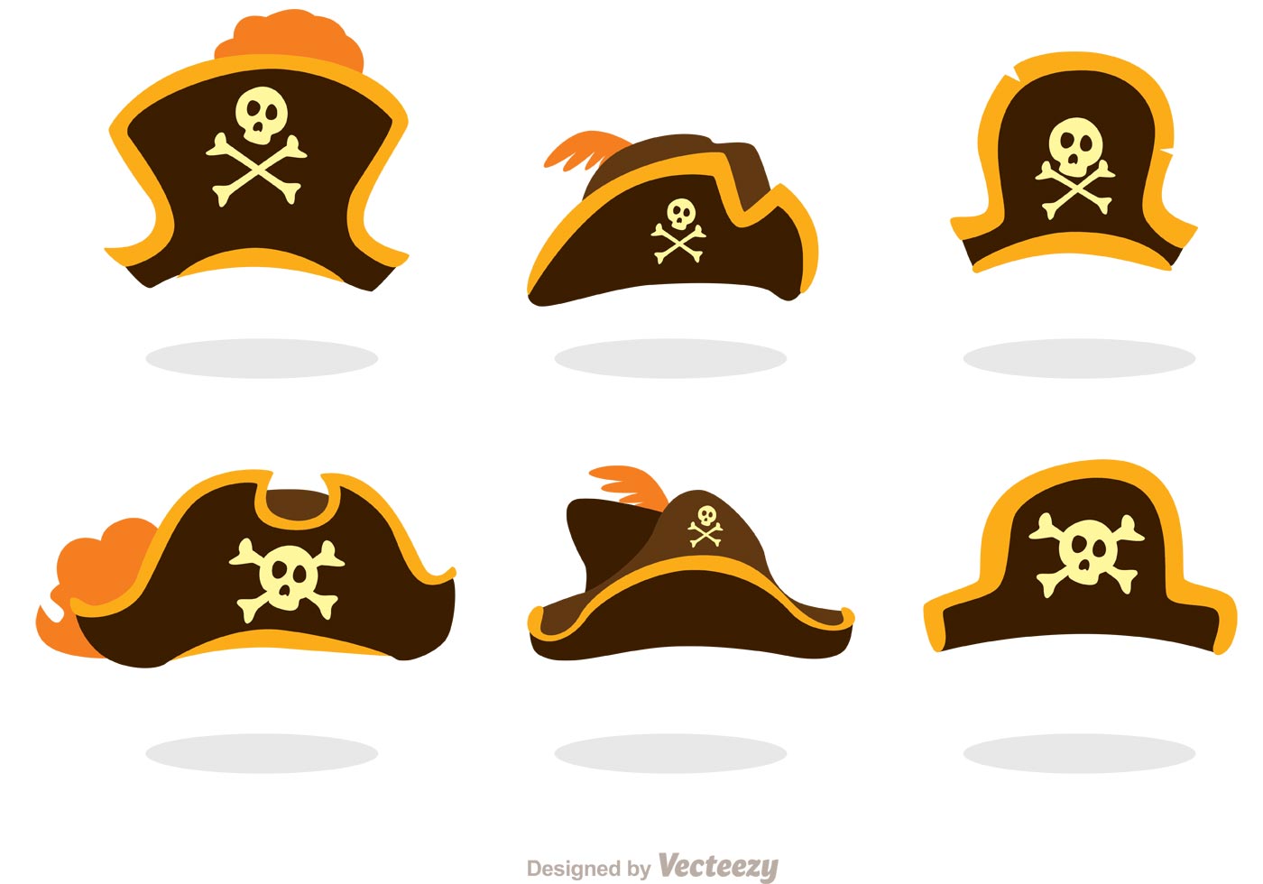 Set Of Pirate Hats Vectors - Download Free Vector Art, Stock Graphics