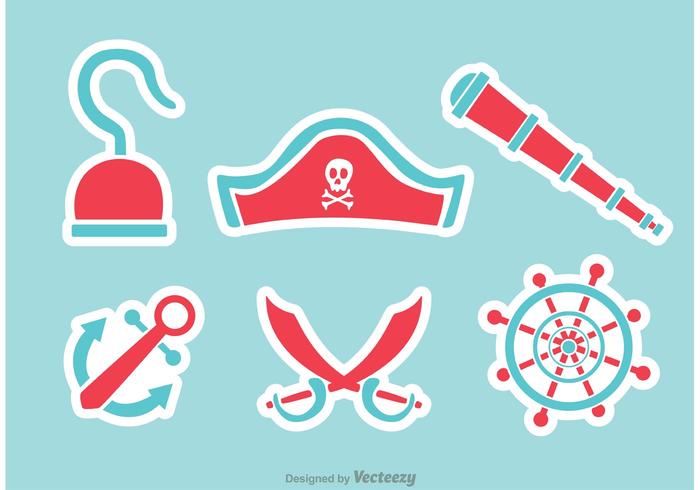 Pirate Flat Icons Vectors