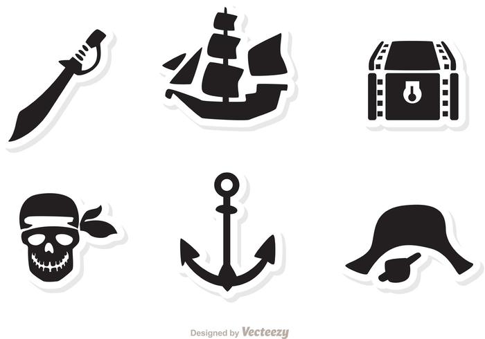 Pirate Black Icons Vectors