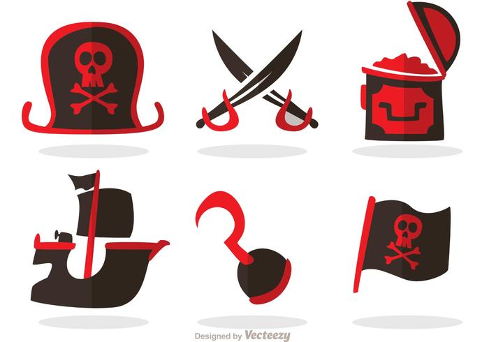 Conjunto de iconos de pirata iconos vector