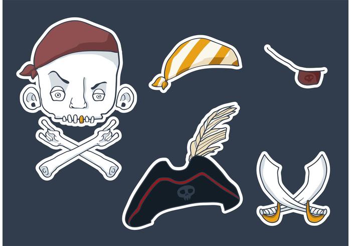 Skull Pirate Vector Elements 