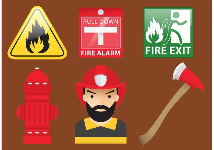 Firefighter Isolated Vectors