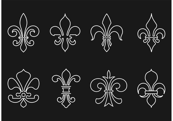 Free Fleur De Lis Outline Vector Pack