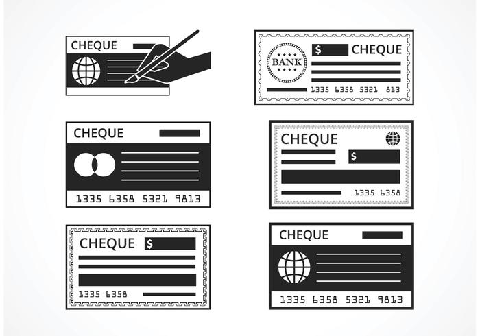 Black Blank Check Vector Set