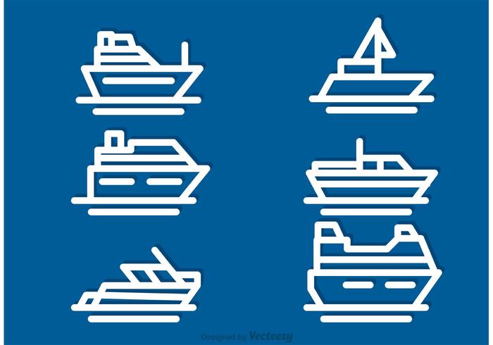 Iconos Del Icono Del Esquema Del Barco vector