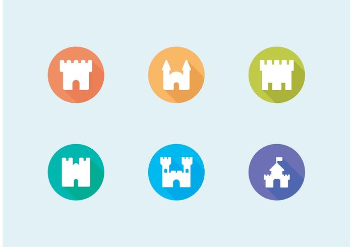 Flat Fort Vector Icons Set Free