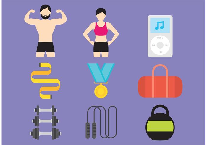 Gimnasio Y Salud Vector Iconos