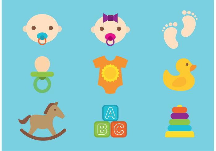 Babies And Toys Vectors 