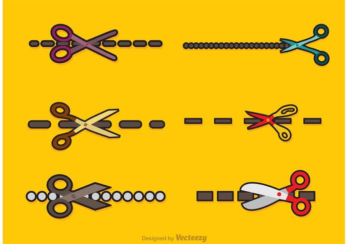 Scissor Cut Lines Vectors