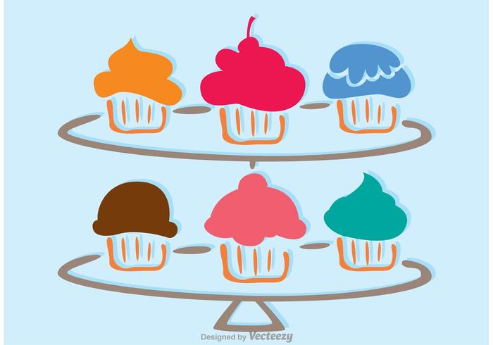 Simple Cupcake Stand Vector