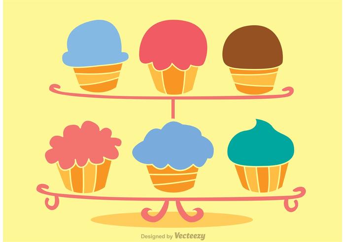 Fresh Cupcake Stand Vector