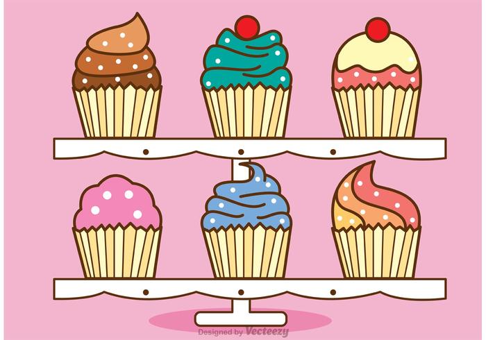 Lindo vector cupcake stand