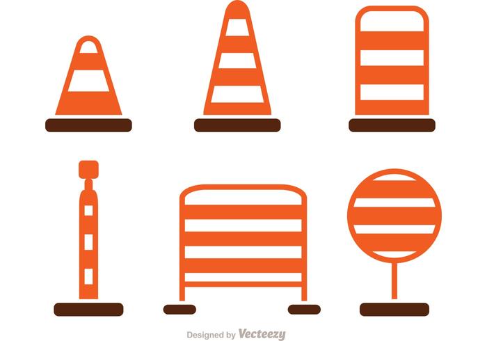 Simple Road Traffic Icons Vector