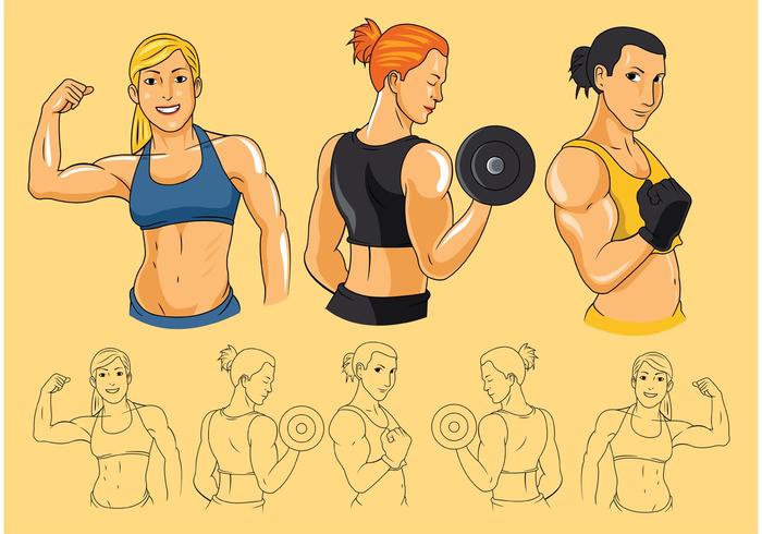 Women Biceps Vectors Women Biceps Vectors