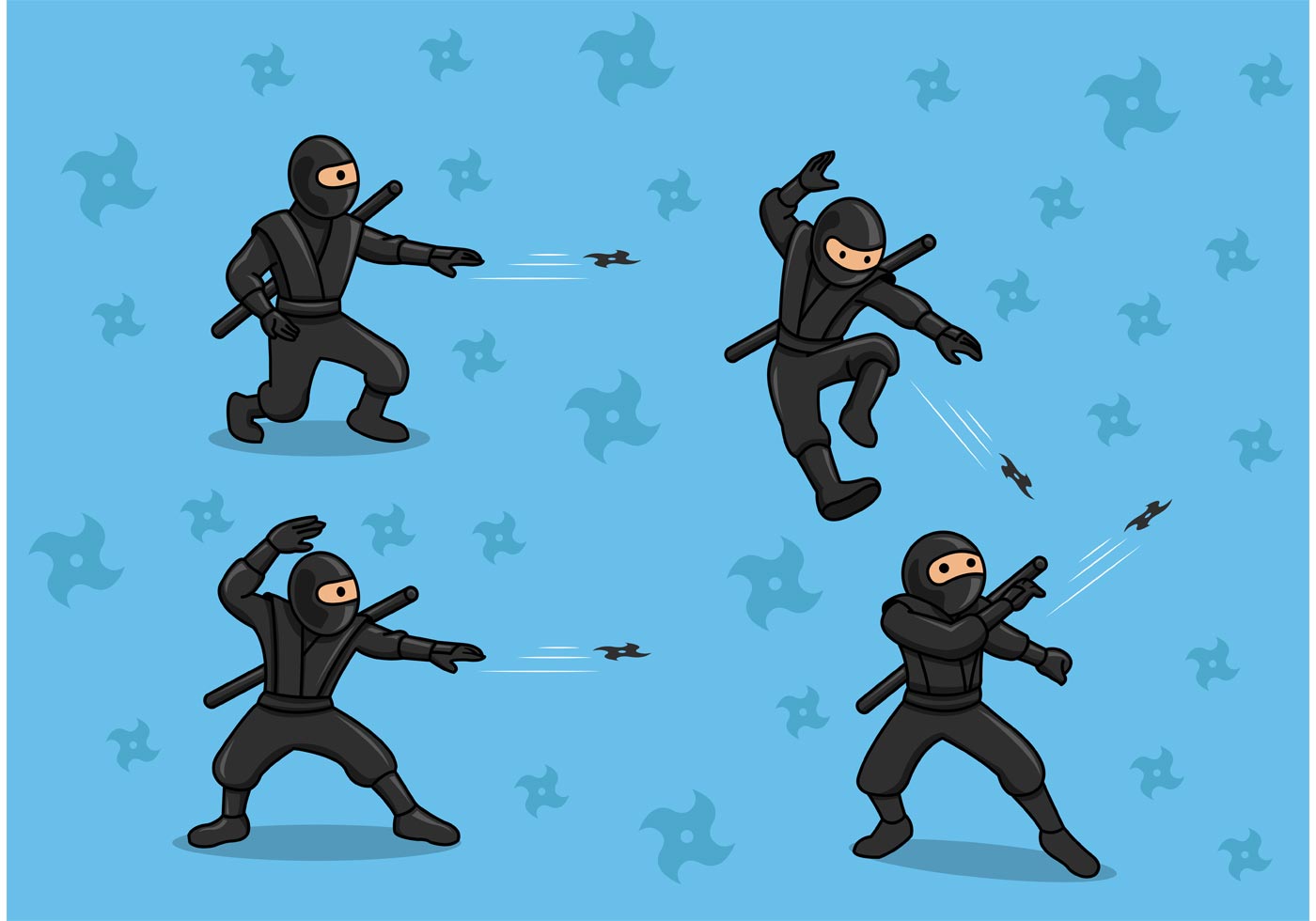 Ninja Throwing Star Vectors - Download Free Vector Art, Stock Graphics ...