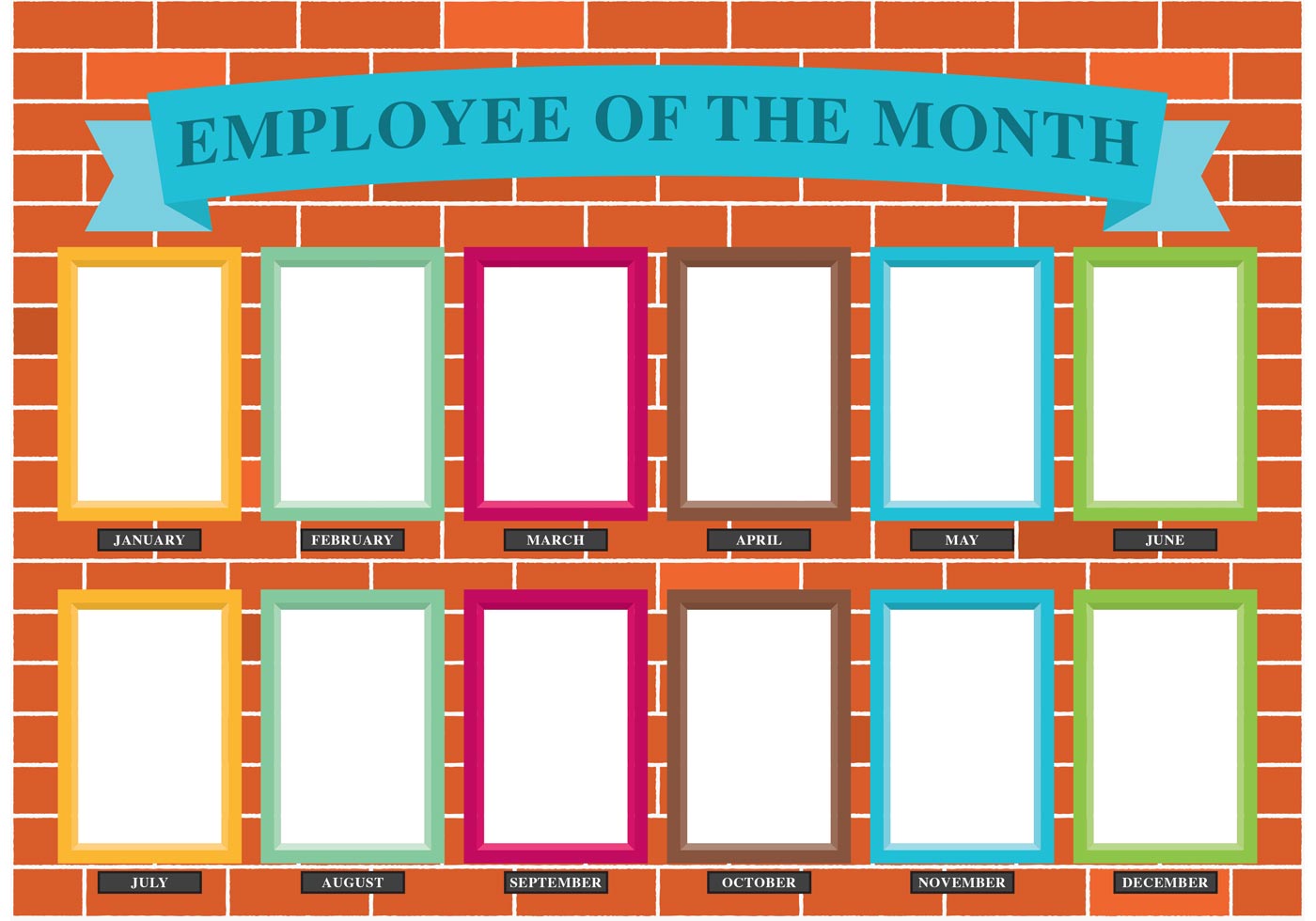 Employee Of The Month Wall Vector Download Free Vector Art Stock 