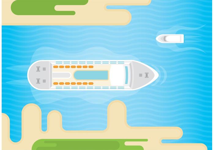 Cruise Liner And Boat Vector 