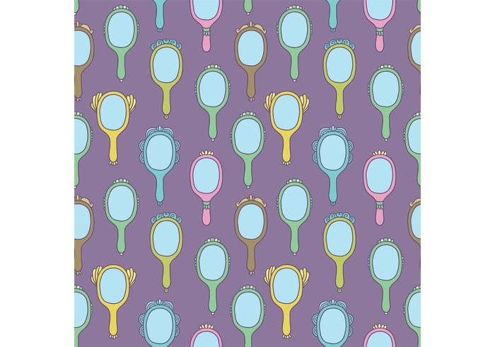 Free Vintage Hand Mirror Seamless Pattern Vector