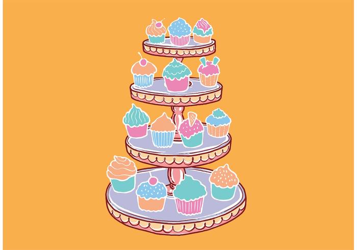 Free Cupcake Stand Vector Free Cupcake Stand Vector