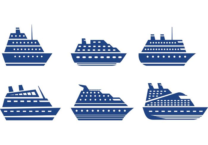 Cruise Liner Icon Vectors 