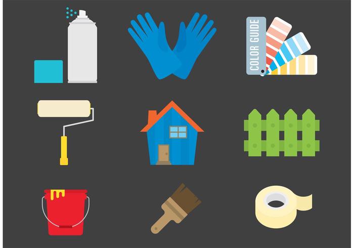 Painting and Home Vector Icons