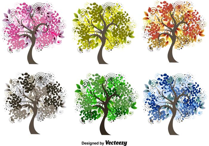 Decorative Seasonal Tree Vectors