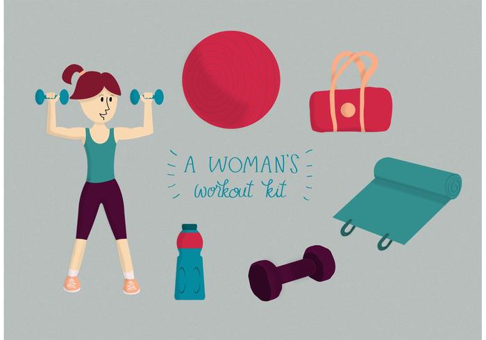 A Woman's Workout Kit vector