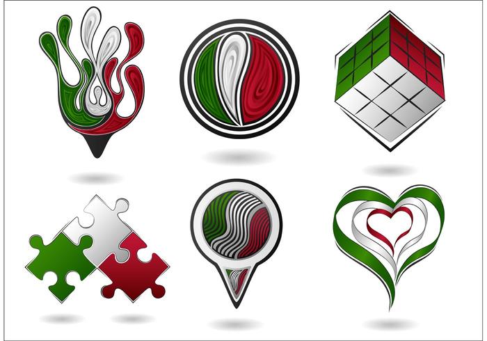 Abstract Icon Vectors of Italian Themes Abstract Icon Vectors of Italian Themes
