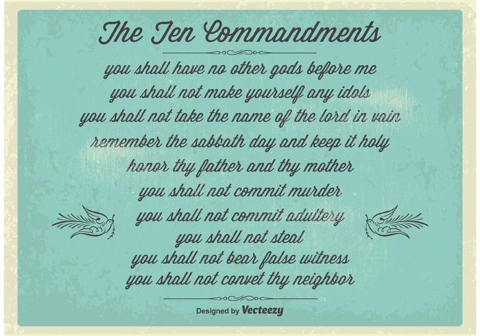 Vintage Ten Commandments Poster vector