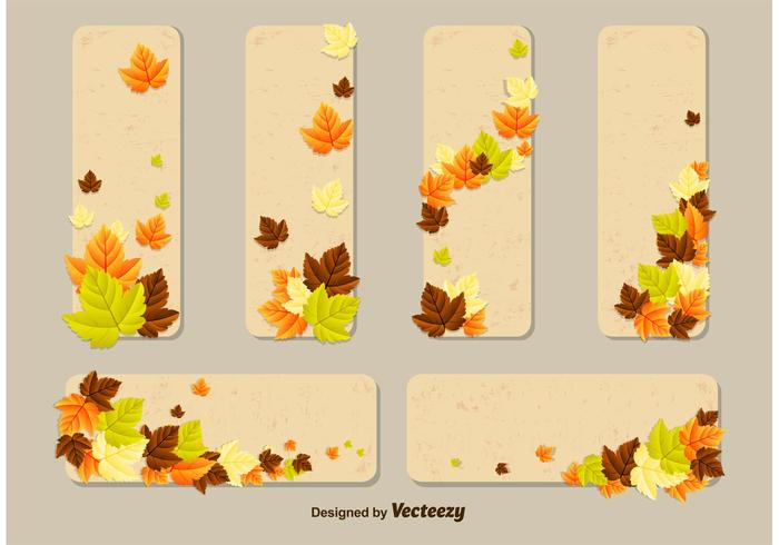 Autumn Leaves Vector Card Templates Autumn Leaves Vector Card Templates