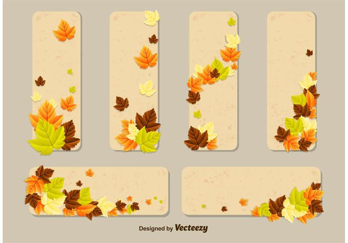 Hojas De Otoño Tarjetas vector