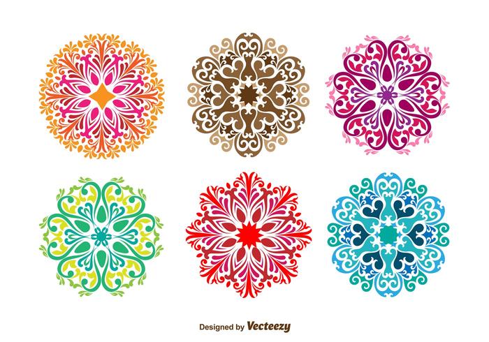 Formas ornamentales florales del vector