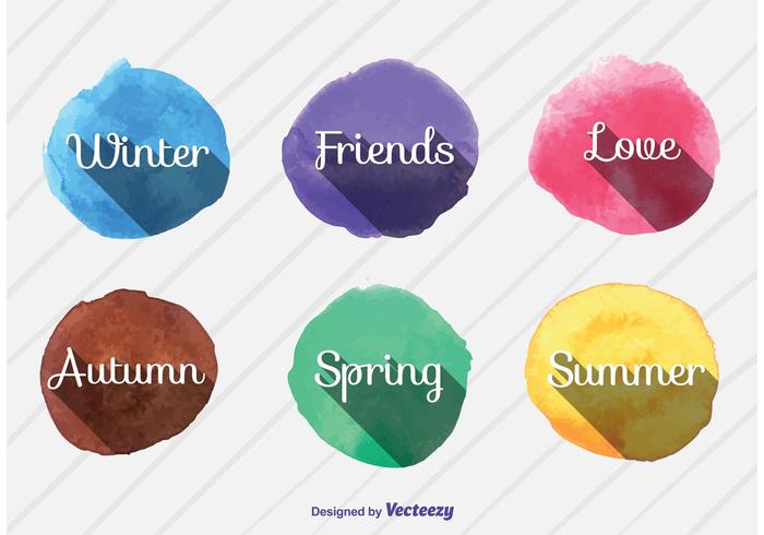 Seasonal Watercolor Vector Signs Seasonal Watercolor Vector Signs