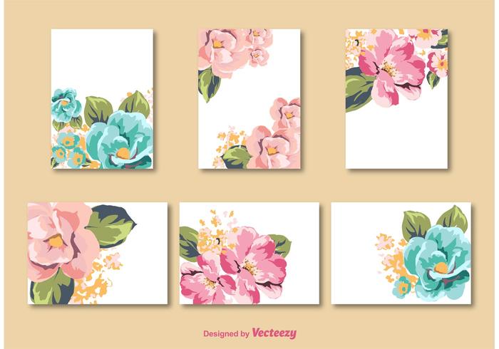 Flower Card Vector Templates