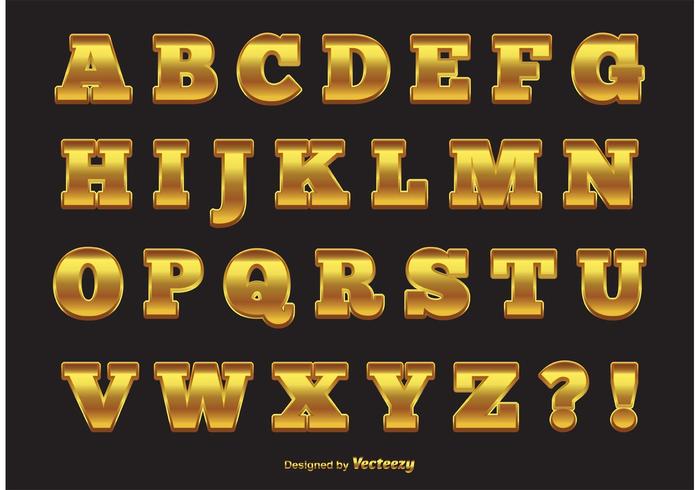 Elegant Gold Vector Alphabet