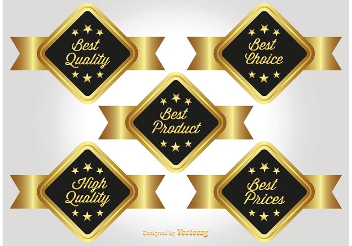 Gold Promotional Labels vector