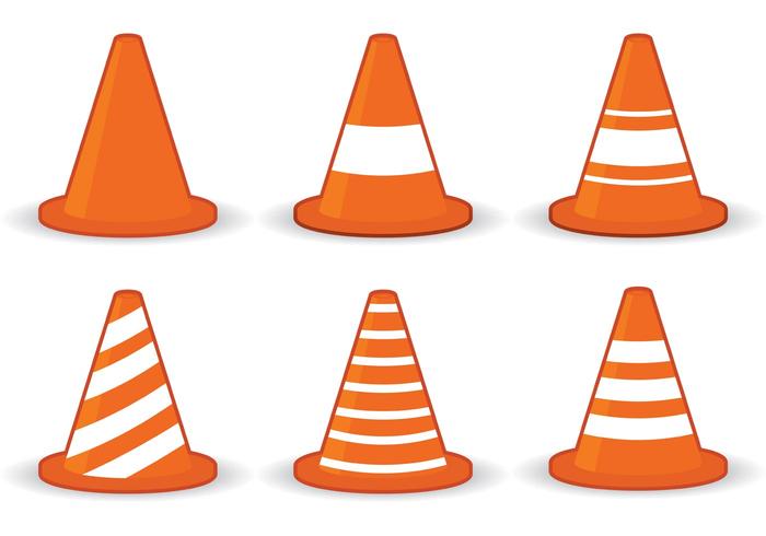 Orange Cone Icon Vectors 