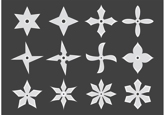 Simple ninja lanzar estrellas vectores