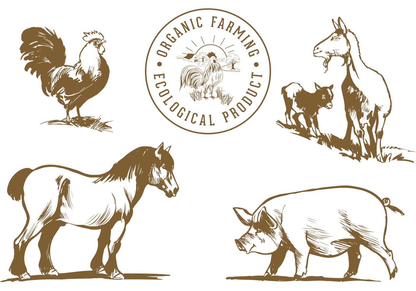 Download Farm Animals Vector Pack - Download Free Vector Art, Stock Graphics & Images