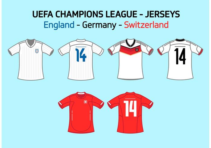 UEFA Team Jerseys England Germany Switzerland Vector Free UEFA Team Jerseys England Germany Switzerland Vector Free