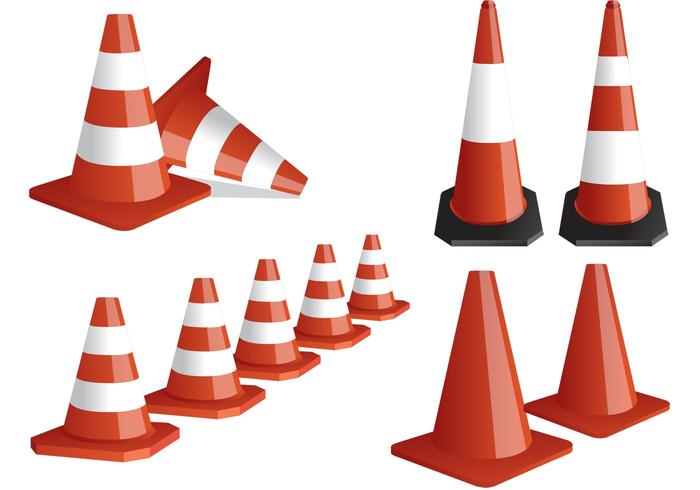 Striped Orange Cone Vectors