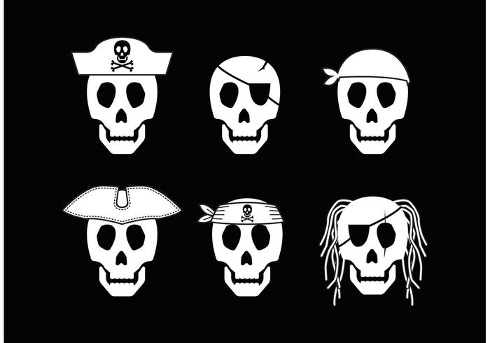 Vectores del icono del cráneo del pirata