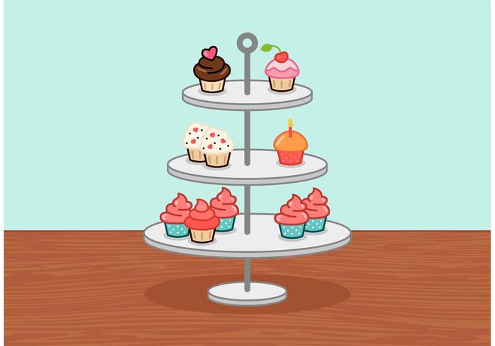 Little Cupcake Stand Vector Little Cupcake Stand Vector