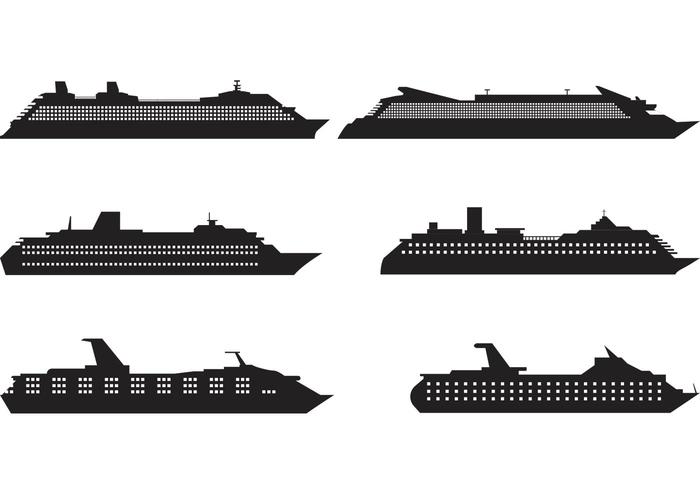 Cruise Liner Silhouette Vectors Cruise Liner Silhouette Vectors