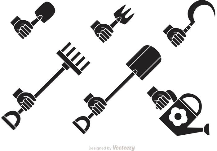 Gardening Hands Silhouette Vectors Gardening Hands Silhouette Vectors