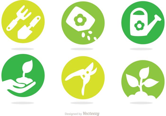 Gardening Circle Vector Icons