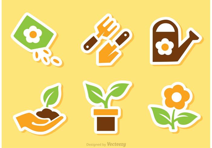 Gardening Sticker Vectors Gardening Sticker Vectors