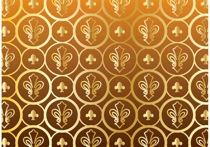 Gold Fleur De Lis Pattern Vector