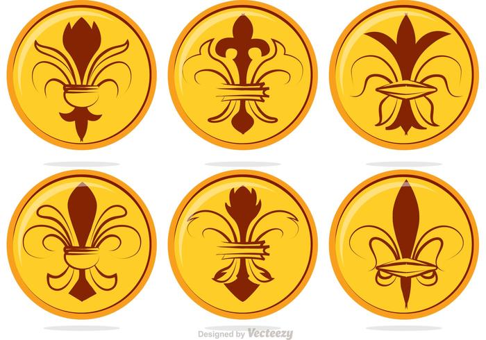 Fleur De Lis Badge Vectors Fleur De Lis Badge Vectors