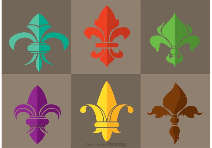 Flat Fleur De Lis Vectors Flat Fleur De Lis Vectors